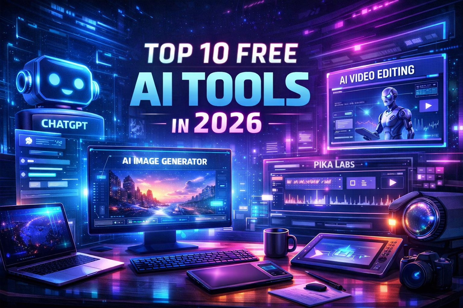 Top 10 Free AI Tools in 2026 That Will Save You Hours of Work